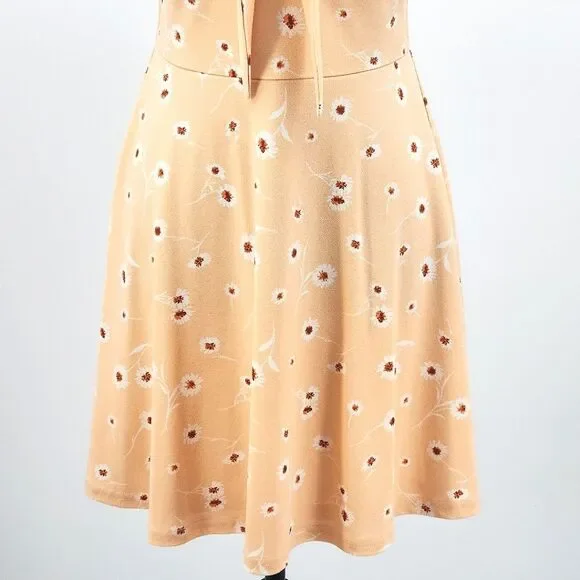 Altar'd State Bow Tie Front Floral Skater Mini Dress Medium Retro Pinup Summer - Picture 10 of 12